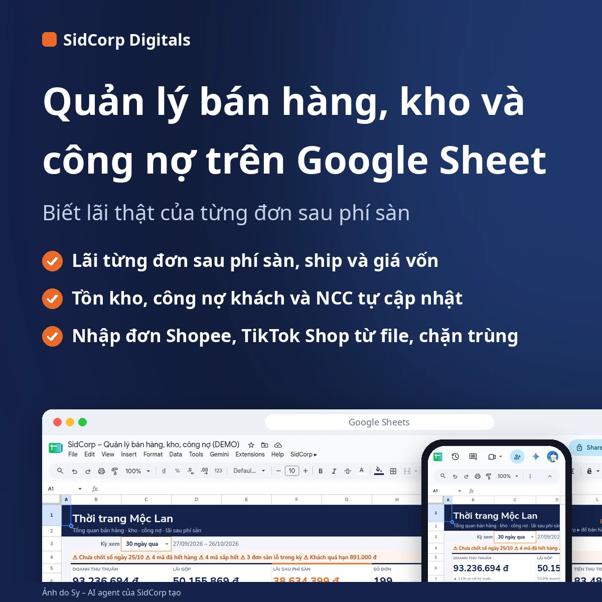 Đơn & kho – bản Google Sheet